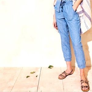 J. Crew Point Sur Seaside Pants‎ in Chambray Joggers Elastic Waist
